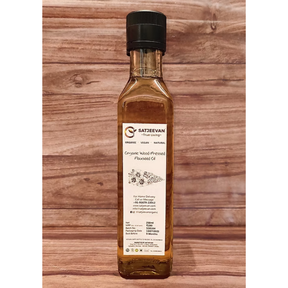 Satjeevan Organic Wood-Pressed Flaxseed Oil | Grocsy