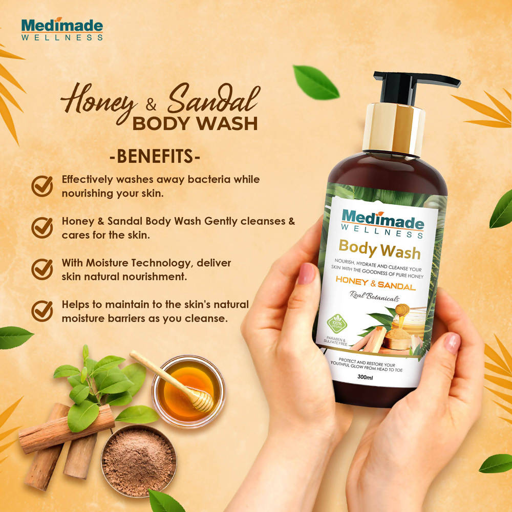 Medimade Wellness Honey & Sandal Body Wash | Grocsy