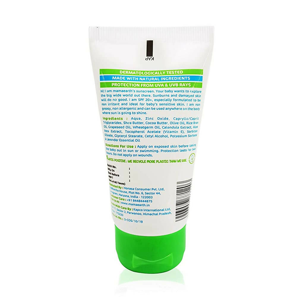 Mamaearth Mineral Based Sunscreen Baby Cream For Protects from UV Rays & Deeply Nourishing & Soothing | Grocsy