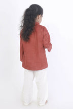 Breathables Kids Cotton Night Suit – Red Polka Dot Kurta & Pyjama Co-Ord Set For Boys & Girls | Grocsy