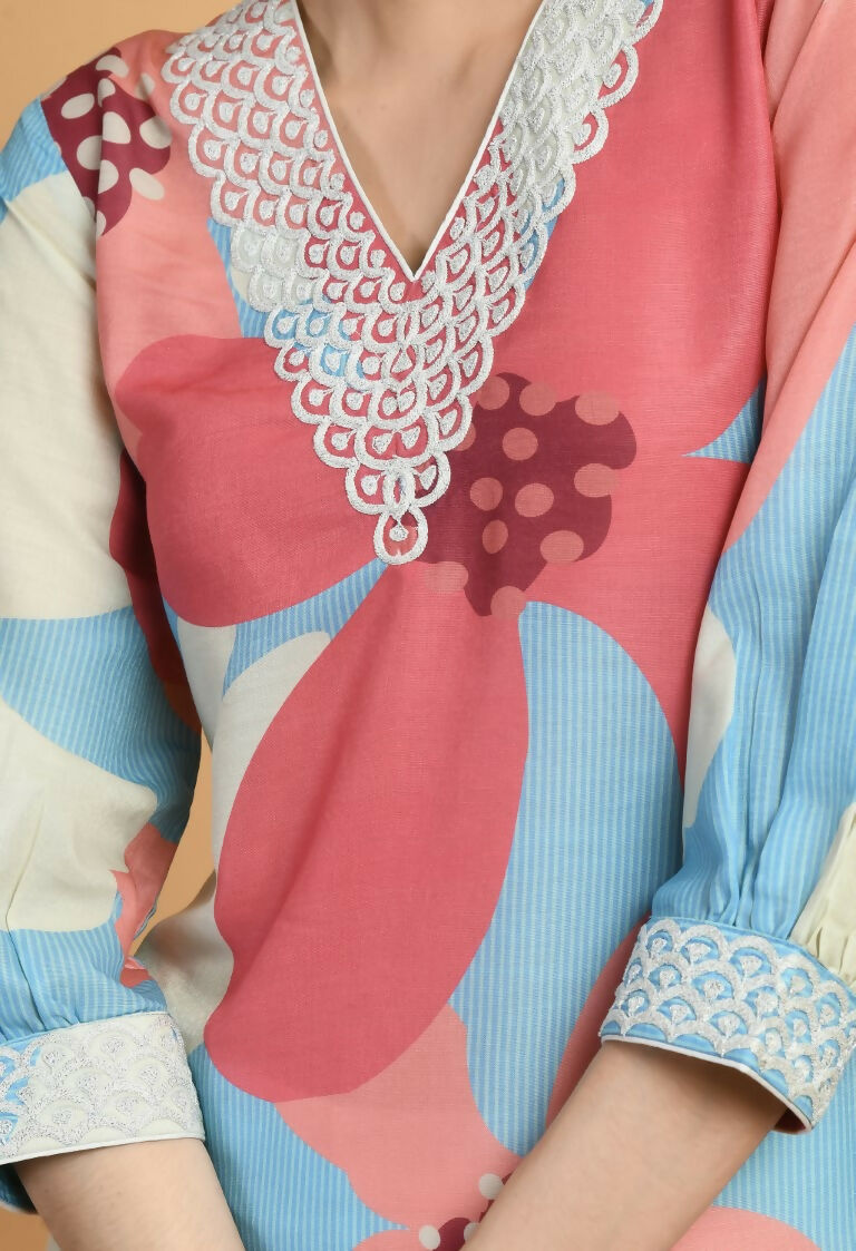 Joban Fashion Print Maslin Kurta Set | Grocsy