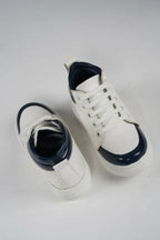 Tiny Bugs For Boys & Girls Mid Top Sneakers - White & Blue | Grocsy