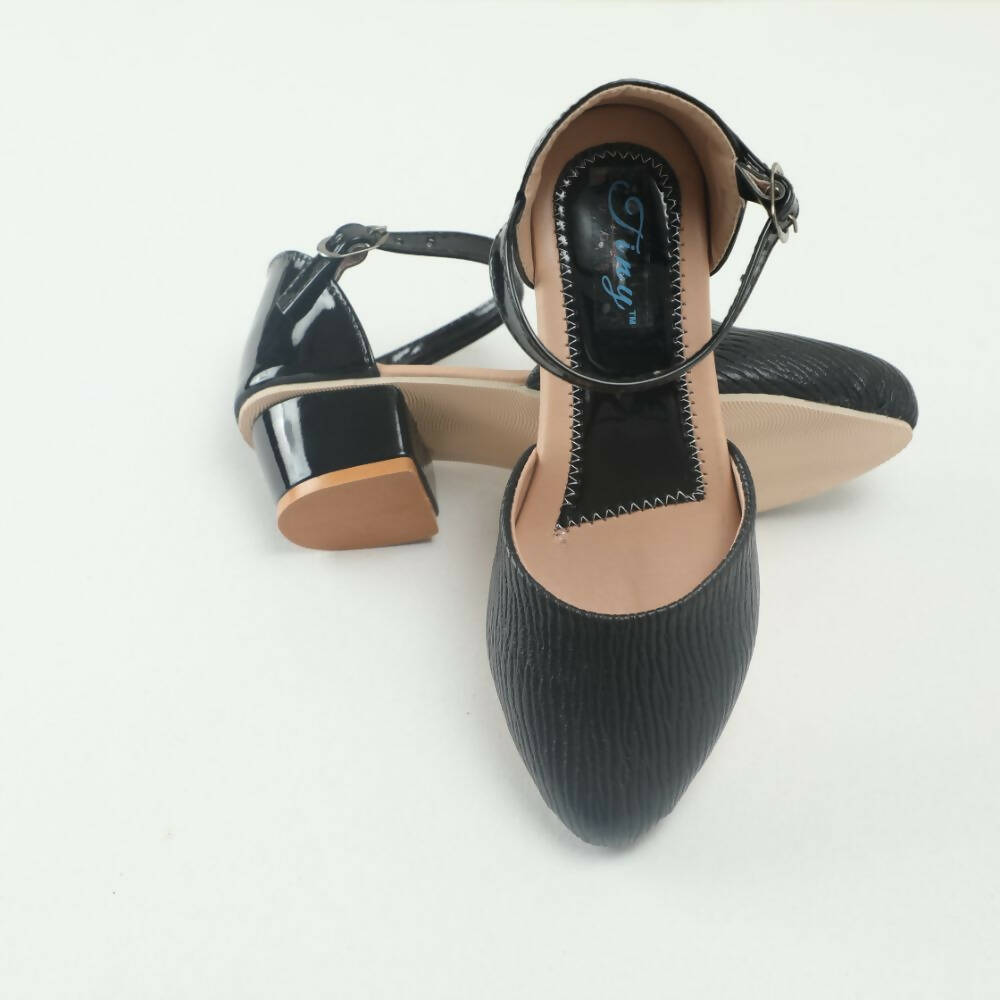 Tiny Bugs Girls Party Wear Ballerinas Heels - Black | Grocsy