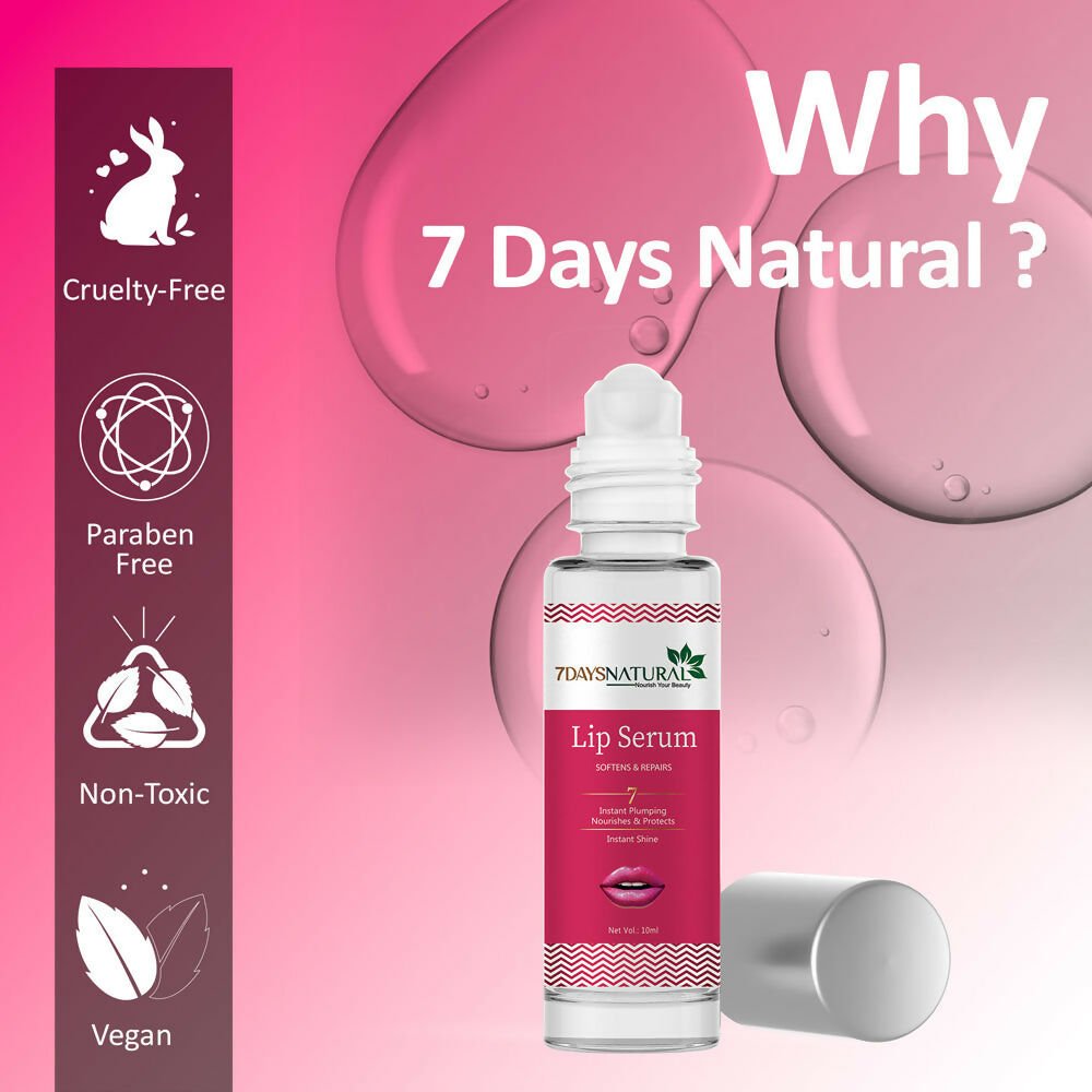 7 Days Premium Pink Lip Serum Oil For Lip Shine, Glossy, Soft With Moisturizer | Grocsy