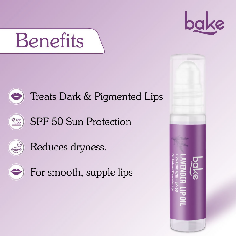 Bake 2% Kojic Acid Lavender Lip Balm Oil SPF 50 PA+++ | Grocsy