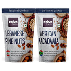 Paiya Organics Lebanese Pine Nuts + African Macadamia Nuts Combo | Grocsy