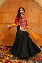 AI Fashion Black Crepe Designer Navratri Wear Lehenga Choli Collection | Grocsy