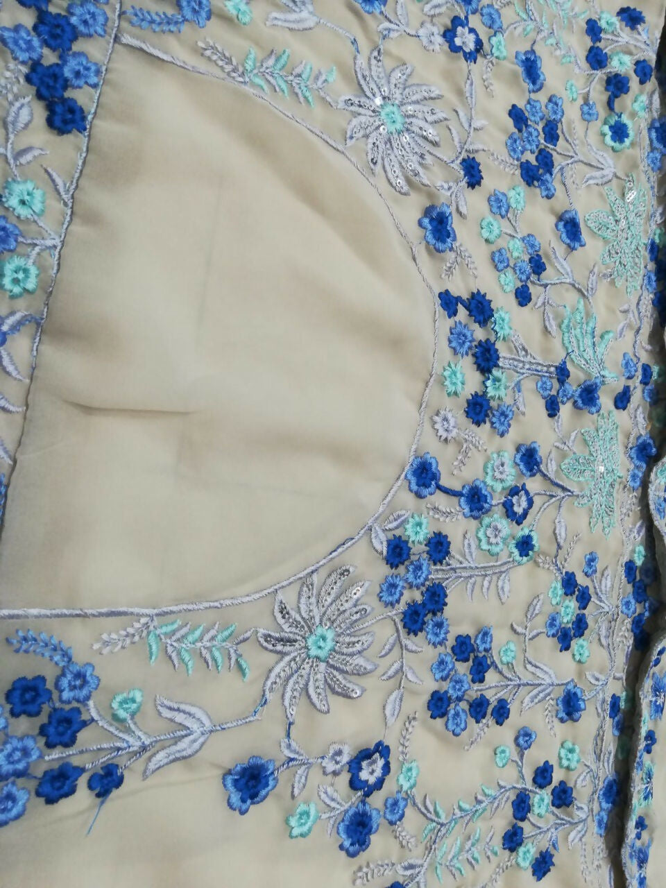 Jyoti Fashion Premium Sky Blue Faux Georgette 3MM Sequins with Thread & Jari Embroidery Lehenga Choli with Dupatta | Grocsy