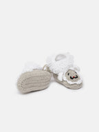 Chutput Kids Woollen Hand Knitted Animal Detailed Booties - Grey | Grocsy