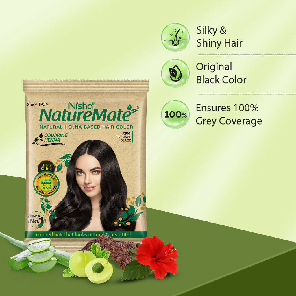 Nisha Nature Mate Henna-Based Hair Color Powder Sachet (Pack of 10) | Grocsy
