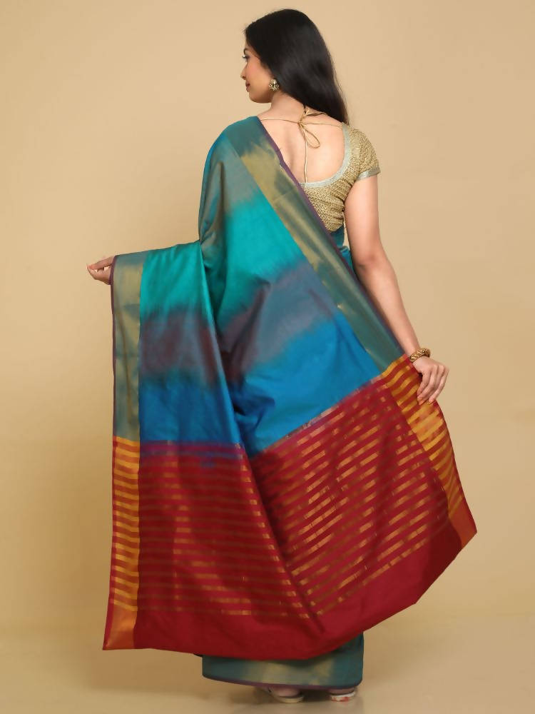 Kalamandir Woven Design Ikkat Print Multi Color Uppada Saree | Grocsy