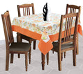 Airwill Cotton Floral Pattern 4 Seater Table Cloth - Orange | Grocsy