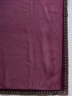 Purple Organza Swaroski Diamond Work Saree with Unstitched Blouse - Radha | Grocsy