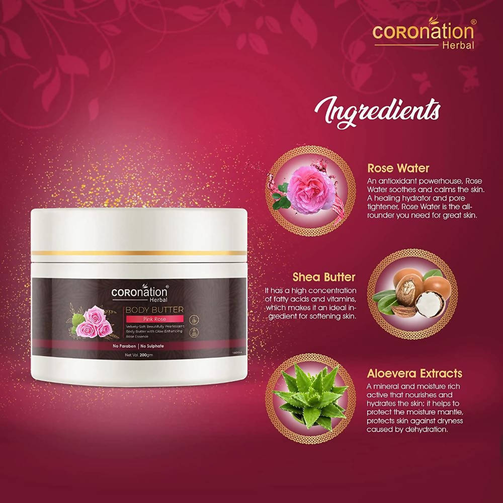 Coronation Herbal Pink Rose Body Butter | Grocsy
