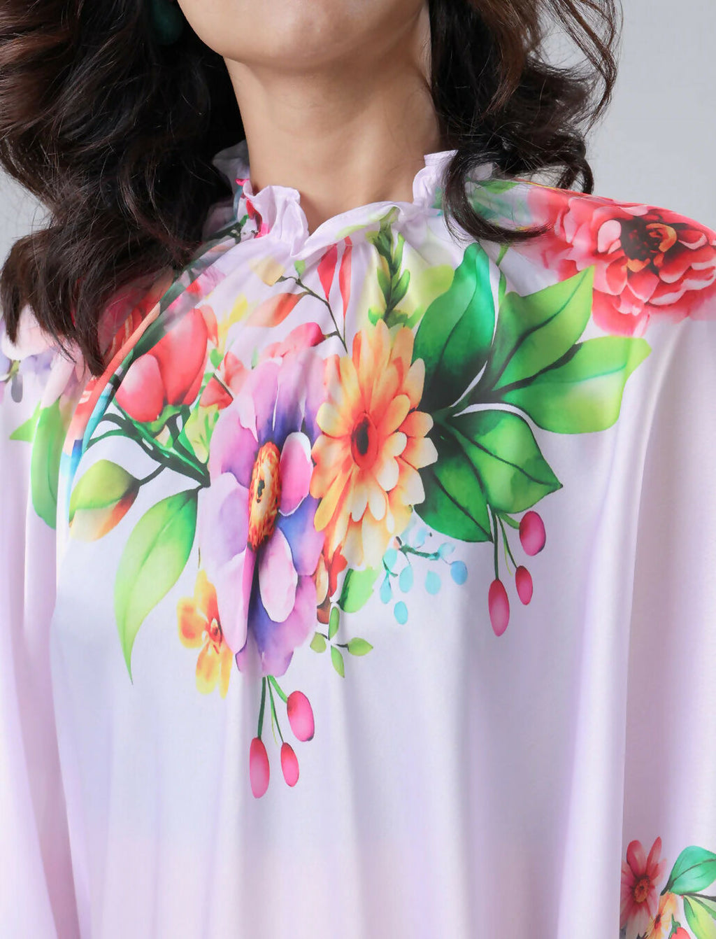 Vastranavya Mauve Freehand Flower Print Ready to Wear Saree | Grocsy