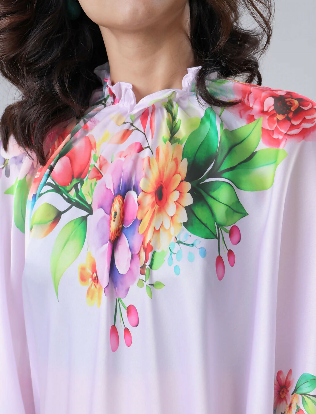 Vastranavya Mauve Freehand Flower Print Ready to Wear Saree | Grocsy