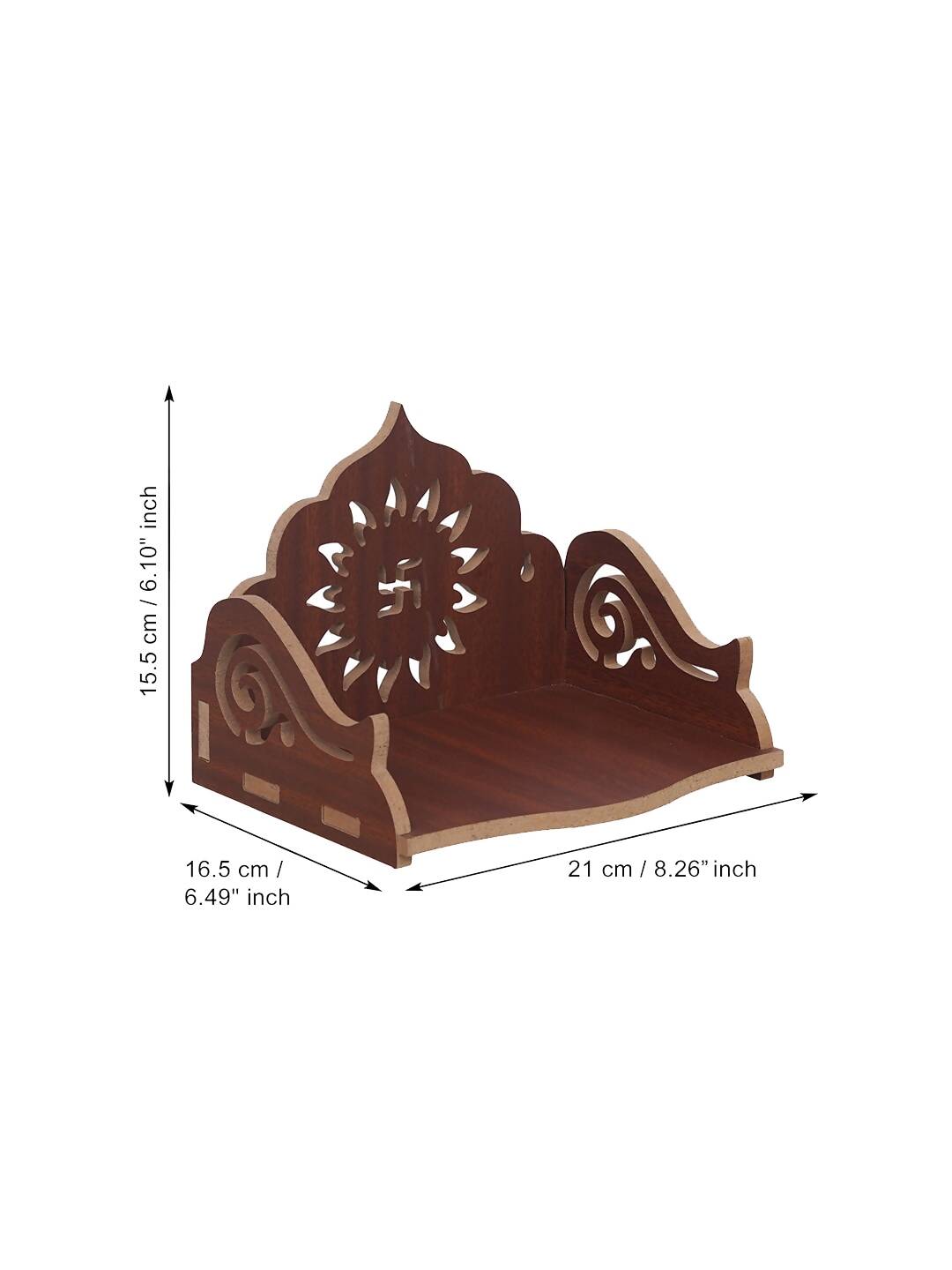 eCraftIndia Brown Decorative Beautiful Wooden Pooja Temple | Grocsy