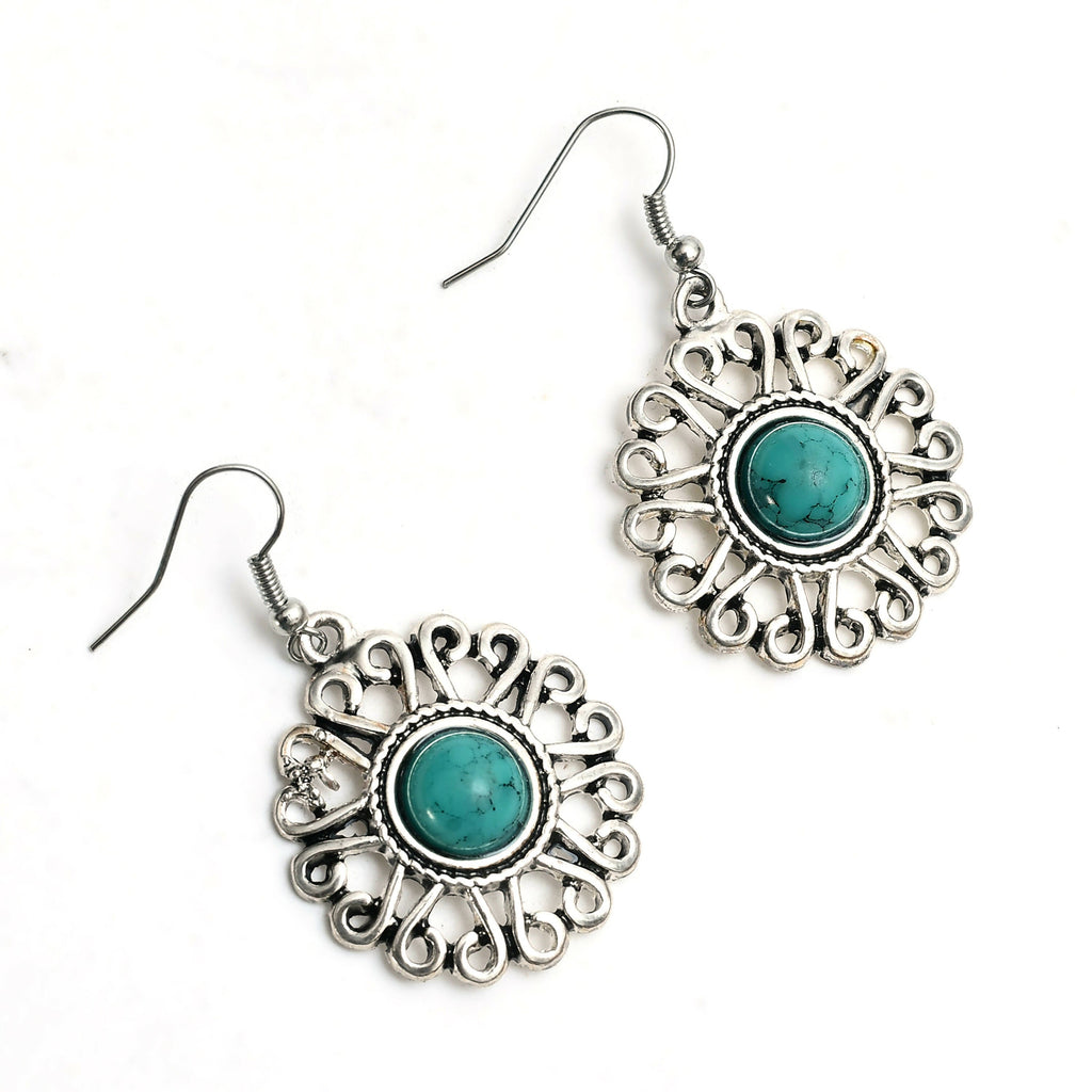Mominos Fashion Johar Kamal Oxidised Silver-Plated Stone Work Necklace Handicraft | Grocsy