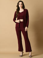 Myshka Women's Magenta Solid Jacket | Grocsy
