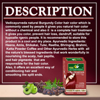 VedicAyurveda Natural Pure Henna Based Hair Color - Natural Burgundy | Grocsy