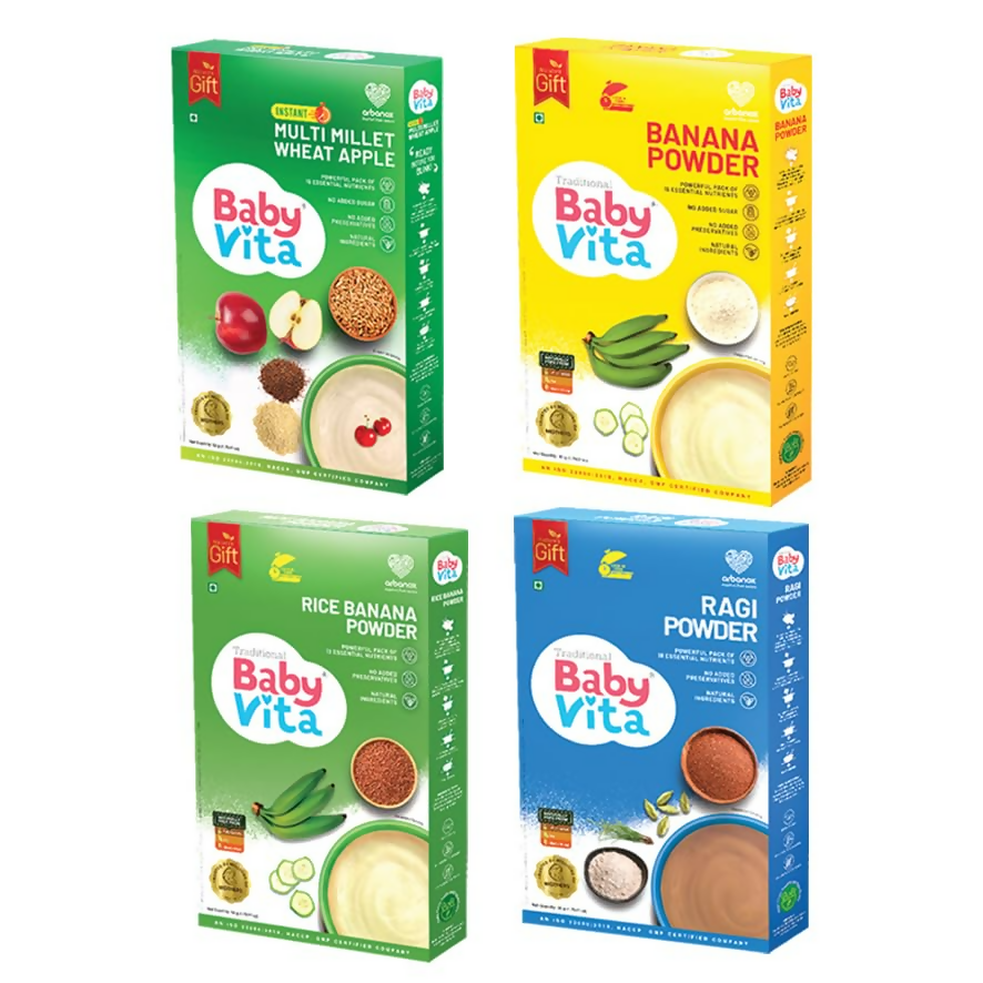 BabyVita Arbanox Nutribox Prime Essential Meals For Little Ones Variety of Nutrient-Packed Powders Combo | Grocsy