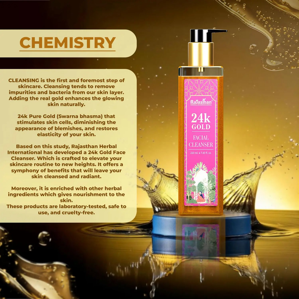 Rajasthan Herbals 24K Gold Facial Cleanser for Youthful Skin | Grocsy