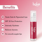 Bake 1% Kojic Acid Beetroot Tinted Lip Balm Oil for Dark & Pigmented Lips with SPF 25 & Alpha Arbutin | Grocsy