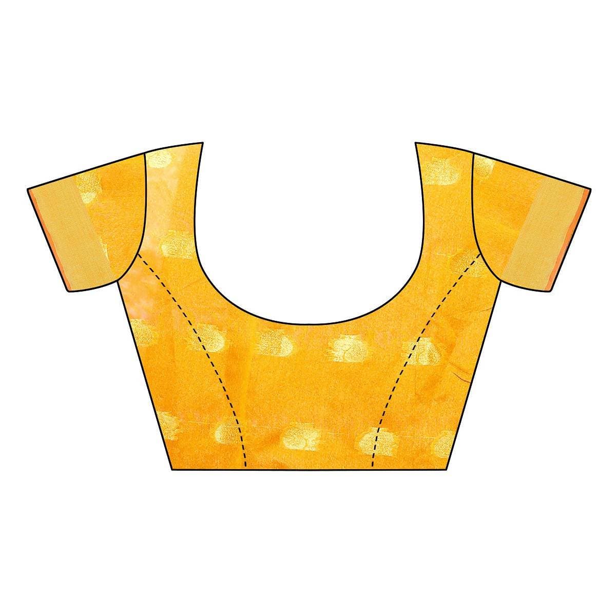 Vamika Banarasi Jacquard Weaving Yellow Saree | Grocsy