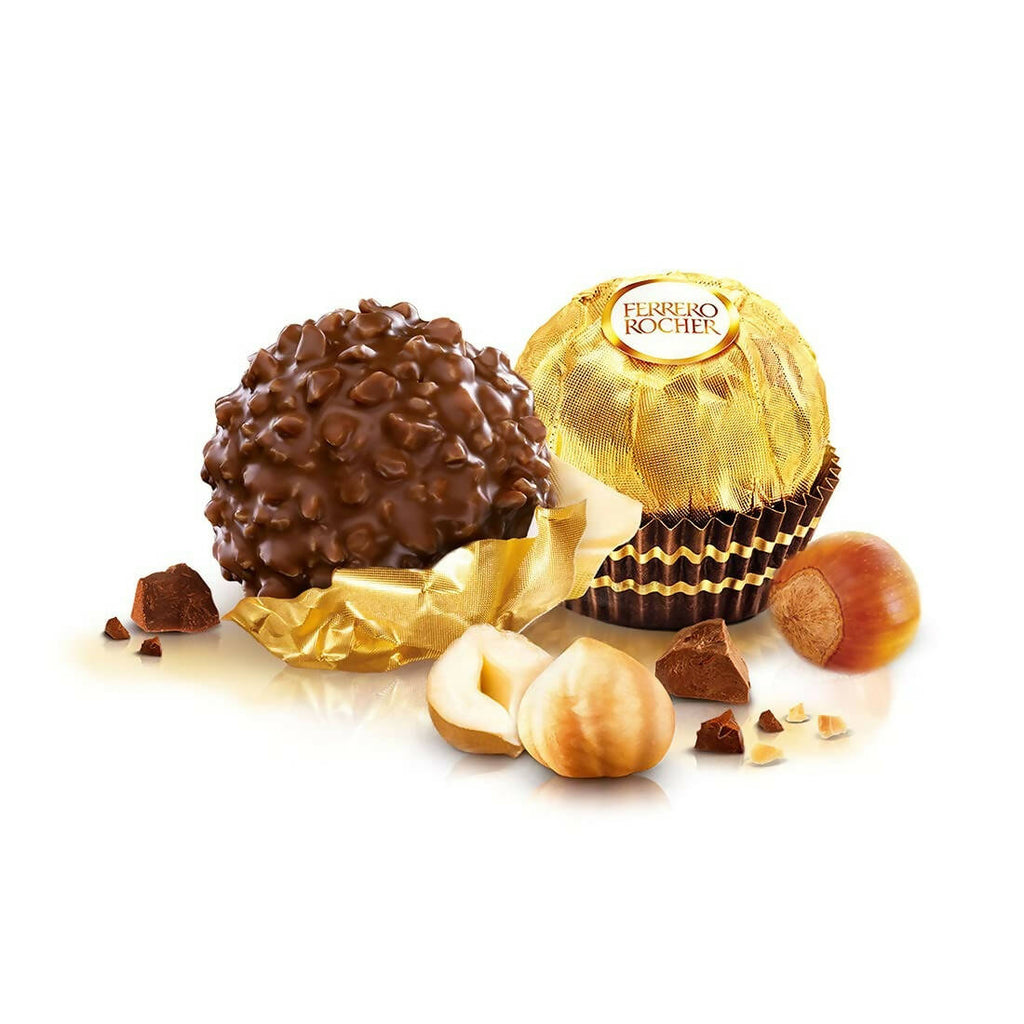 Ferrero Rocher Exquisite Hazelnut And Milk Chocolate | Premium Gift Box Rich, Creamy, Crunchy and Nutty Chocolate For Special Occasions | Grocsy