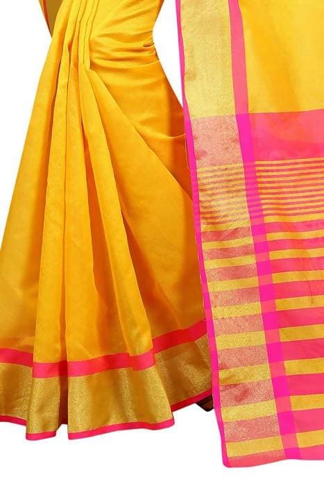 Vamika Yellow Cotton Silk Weaving Saree (MASTANI WAEVING SAREE) | Grocsy