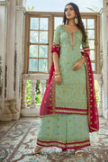 Sea Green Heavy Fox Georgette Embroidered Semi Stitched Suit - Dhvani | Grocsy