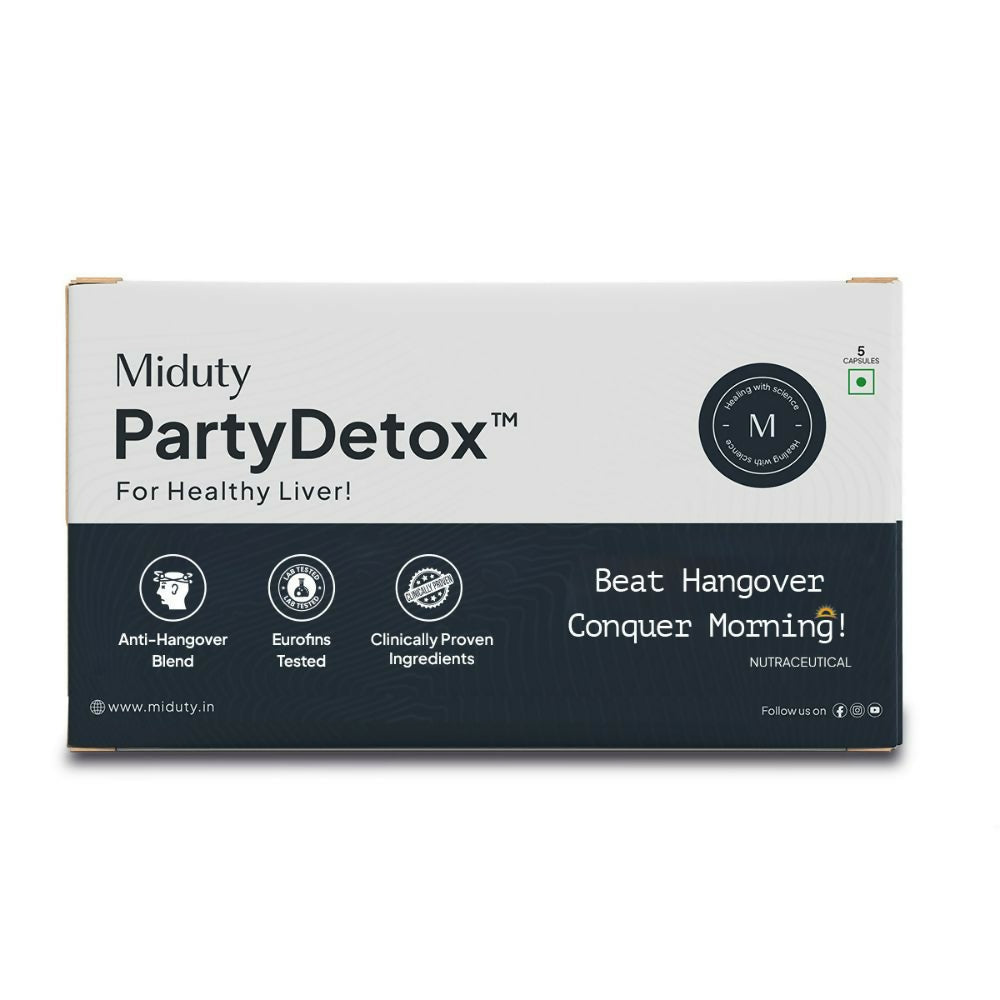 Miduty Party Detox Anti Hangover Formula to Party Smart Capsules | Grocsy