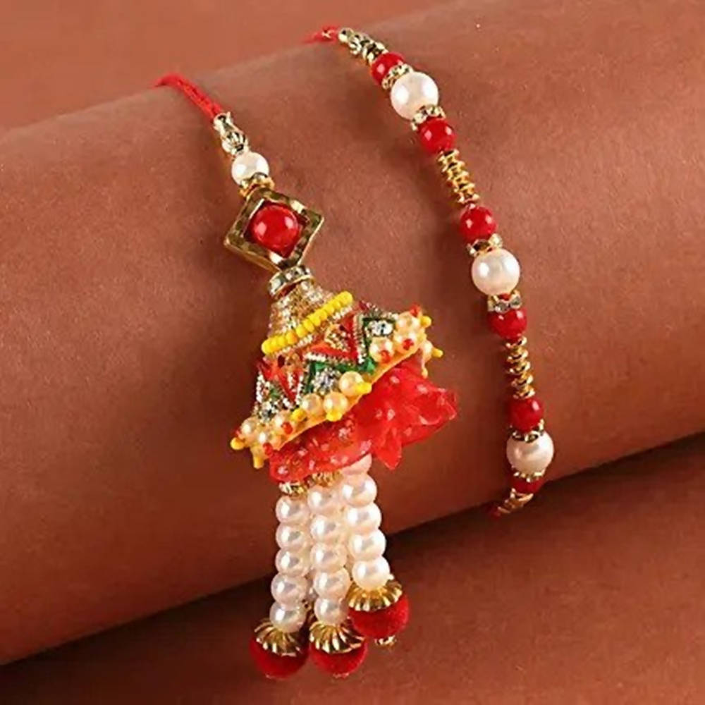 Pearl Rakhi & Lumba Set | Grocsy