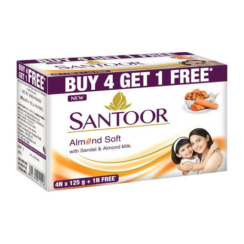 Santoor Almond Soft With Sandal & Almond Milk Soap | Grocsy