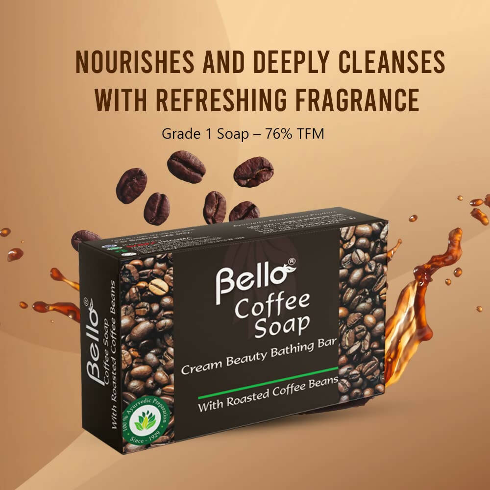 Bello Herbals Coffee Soap | Cream Beauty Bathing Bar | Grocsy