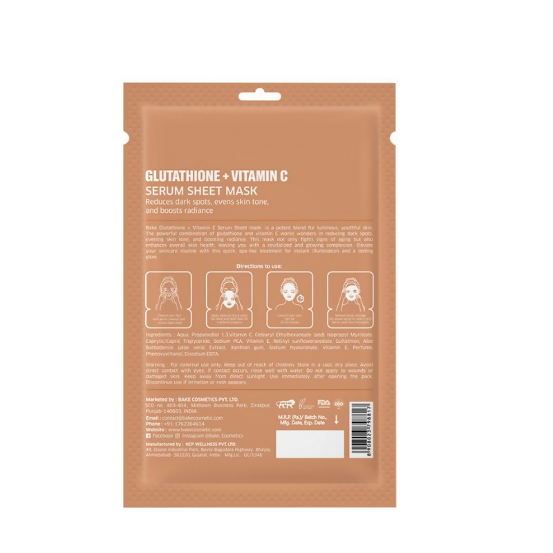 Bake L-Glutathione Sheet Mask For Glowing Skin | Grocsy