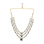 Nuyug 18K Gold Plated Emerald Elysian Layered Necklace Set | Grocsy