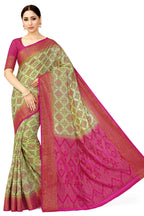 Mimosa Women's Patola Style Art Silk Green Saree | Grocsy