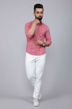 Miravan Men's Cotton Pink Floral Printed Shirt | Grocsy