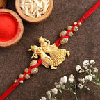 Radha Krishna Design Rakhi and Kaju Rolls Box | Grocsy