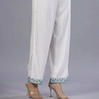 Juniper Women Blue Rayon Printed Kurta, Pants and Dupatta Set | Grocsy