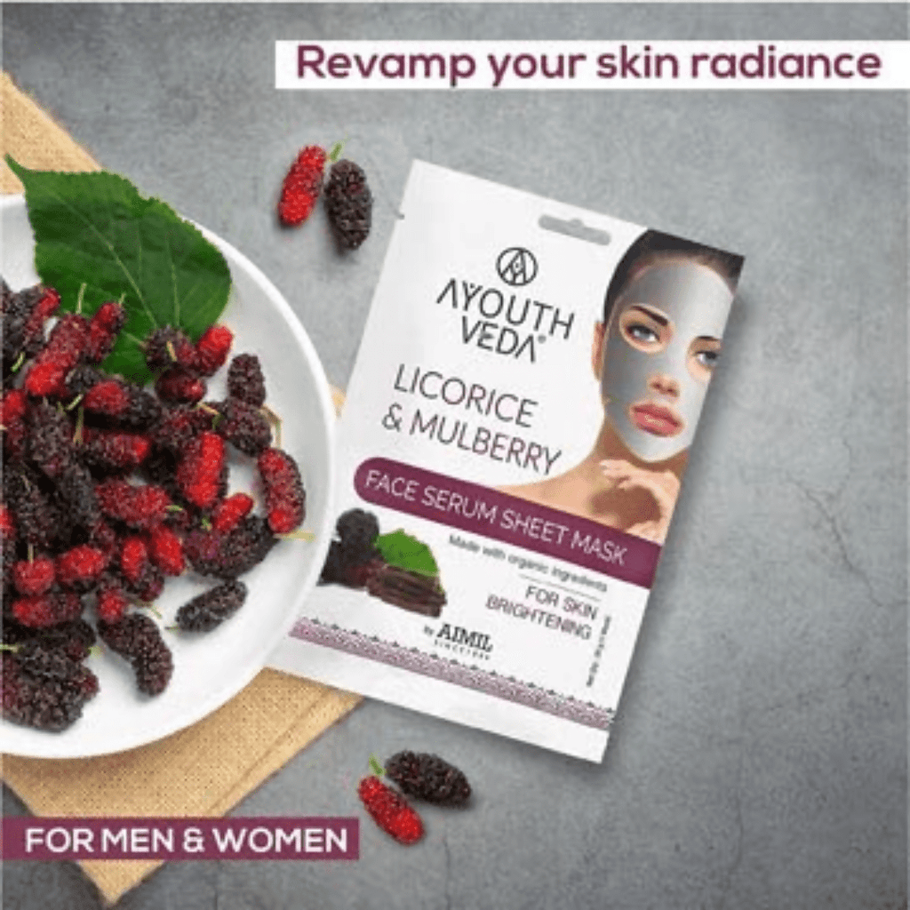 Ayouthveda Licorice & Mulberry Face Serum Sheet Mask | Grocsy