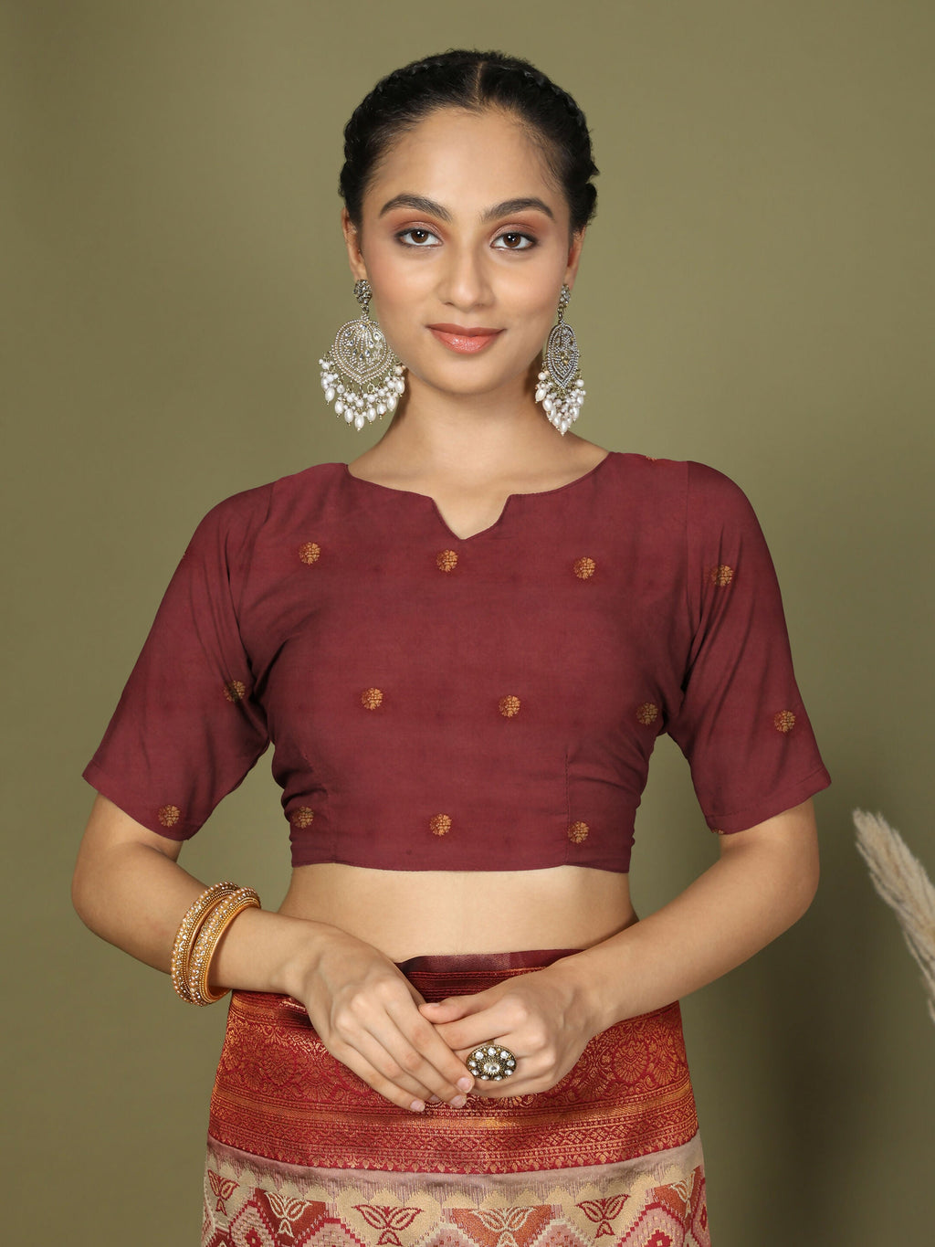 Shree Shyam Fashion Lichi Silk Cream Saree | Grocsy