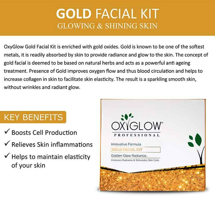 Oxyglow Herbals Gold Facial Kit | Grocsy