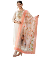 The52 Women's Beautiful Rayon Fabric Embroidery Work Straight Kurta Pant and Dupatta Set | Grocsy