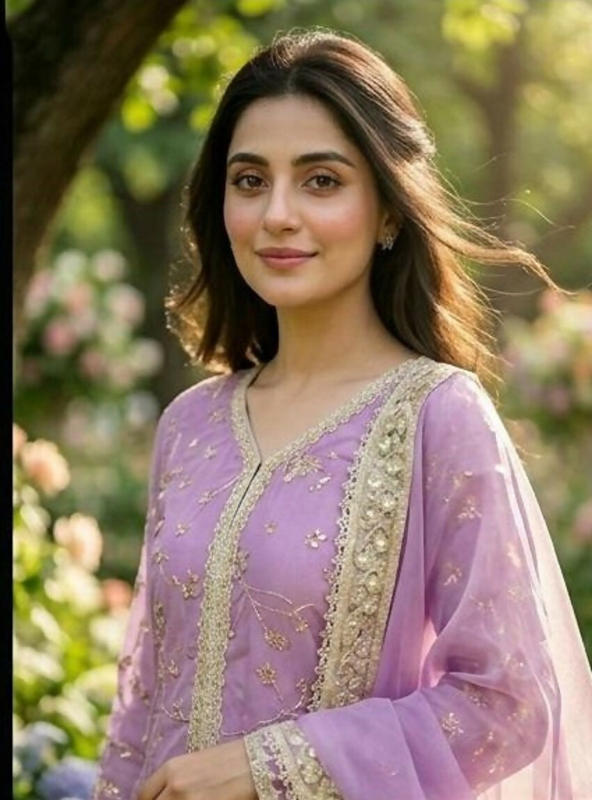 Teeya Creation Womens New Trendy Heavy Embroidery Work Kurta Palazzo Set - Lavender | Grocsy