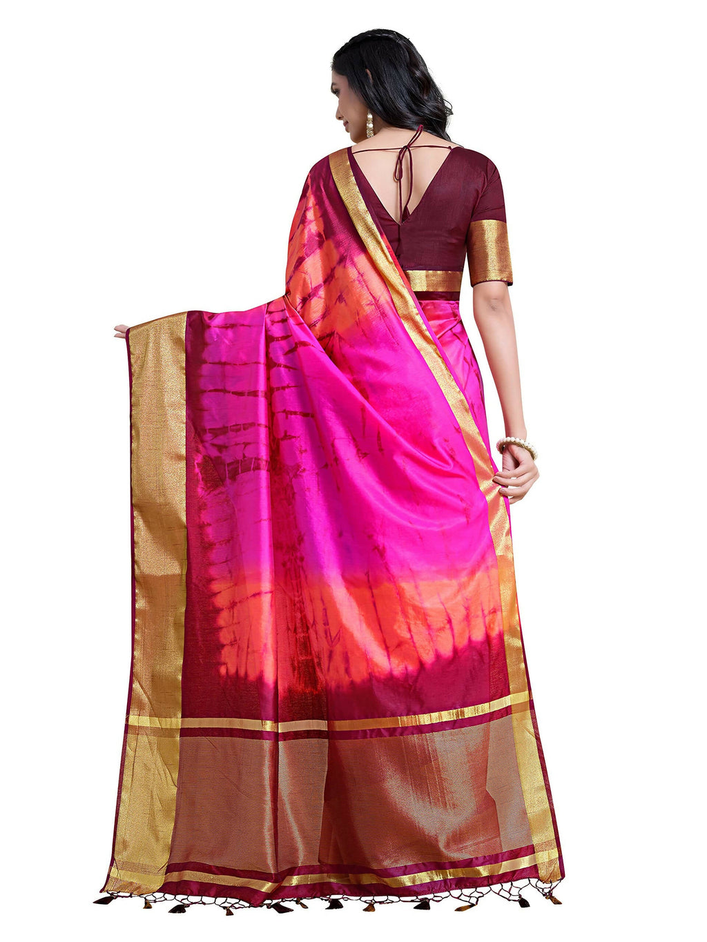 Mimosa Women's Banarasi Silk Multicolor Saree | Grocsy