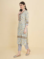 Designer Stylish White cotton Stitched Suit With Dupatta - Tanisha | Grocsy