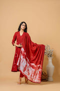 Joban Fashion Red Tie & Dye Cotton Suit Set | Grocsy