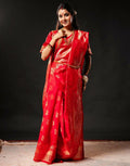 Joban Fashion Silk Banarasi Red & Golden Color Saree | Grocsy